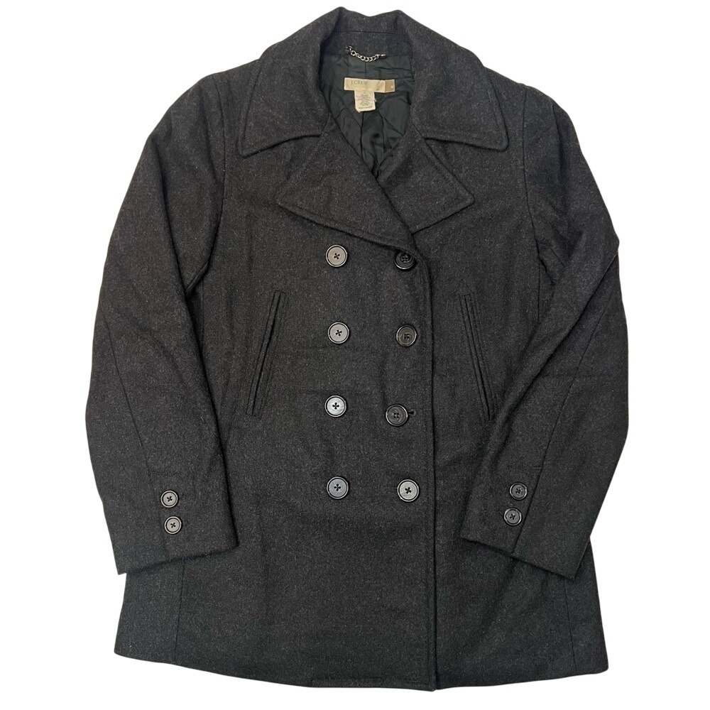 Vintage‎ J. Crew Charcoal Wool Peacoat Size M